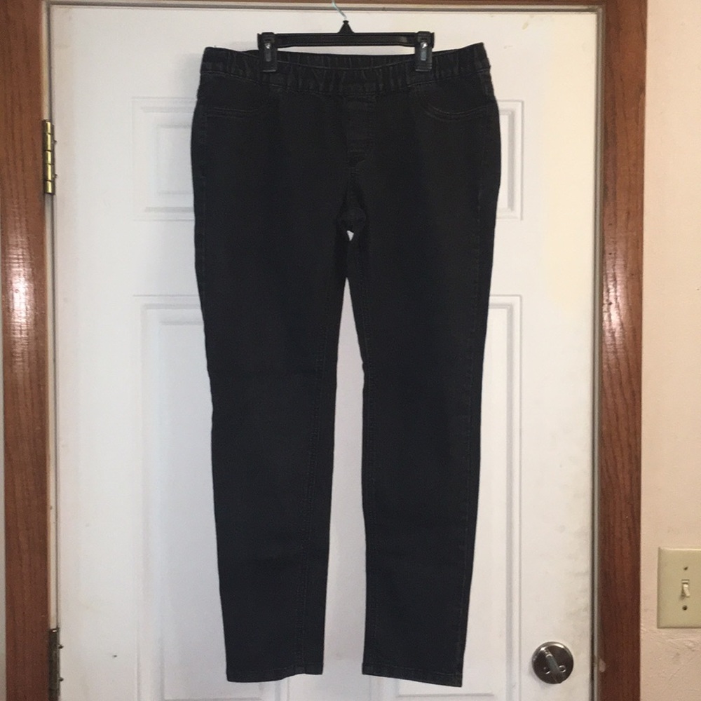 Pull On Charcoal Black Skinny Jeans Jeggings 11 13